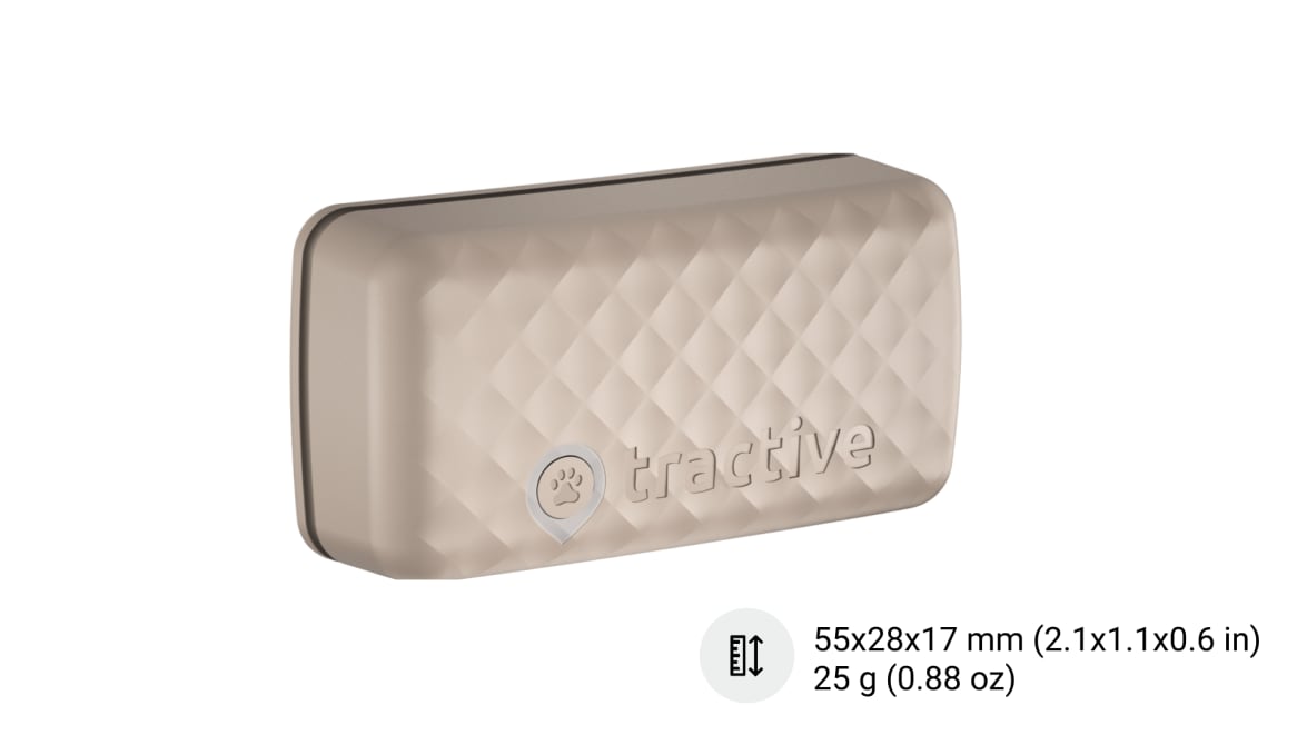 Nowy lokalizator Tractive GPS CAT 4 — widok z bliska