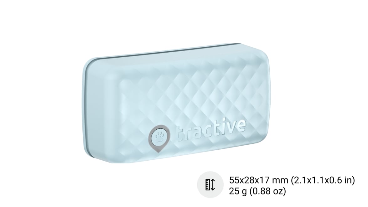 Nowy lokalizator Tractive GPS CAT 4 — widok z bliska