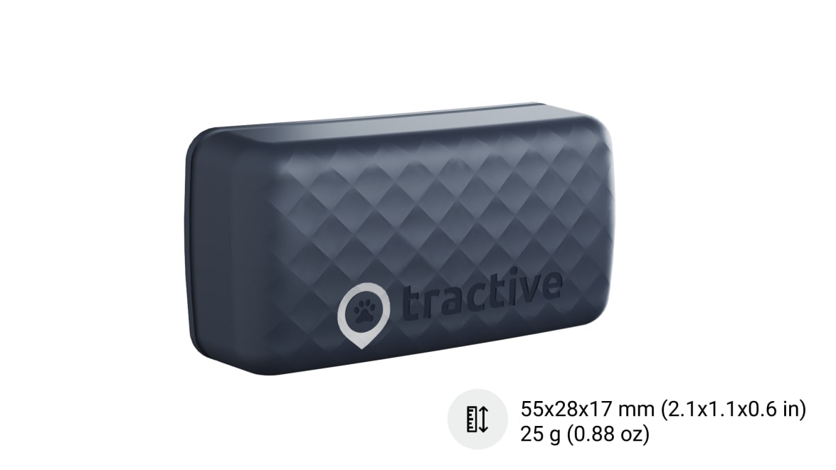 Nowy lokalizator Tractive GPS CAT 4 — widok z bliska